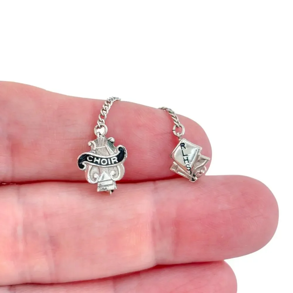 Vintage Sterling Silver 925 RLHS 1962 Choir Lyre Tie Tack